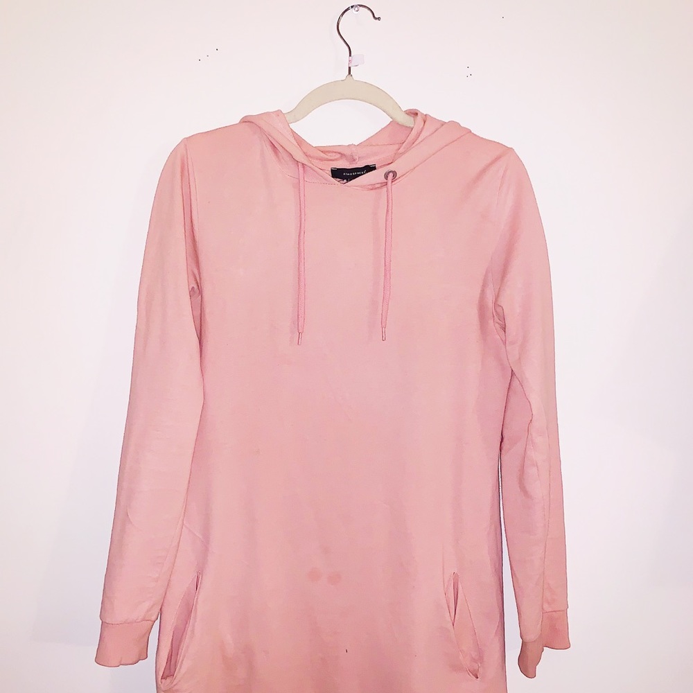 Blush pink hoodie dress